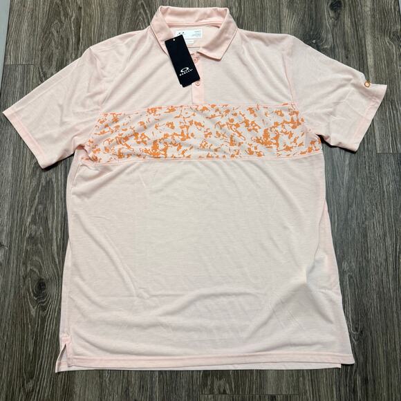Oakley Other - Oakley Men's XL Polo Shirt Pastel Orange Sand Print Hydrolix NWT Golf Top